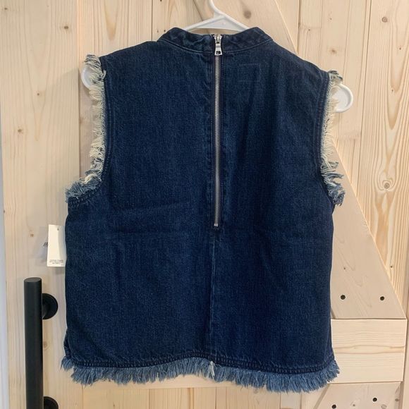 NWT - GAP Denim Distressed Vest - Picture 3 of 7